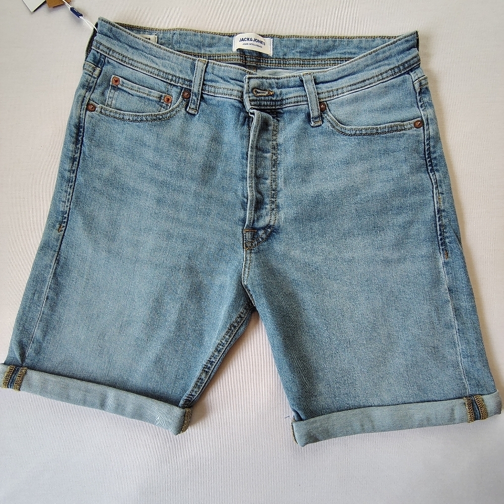 Jack & Jones Men's Light Blue Jean Shorts Size S